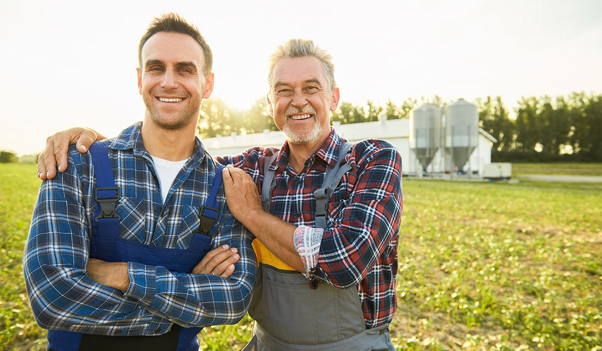 Father and son farmers.